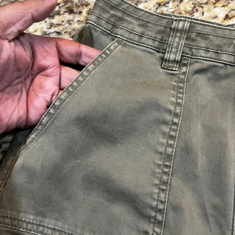 Pilcro and the Letterpress Olive Green Button Front Mini Skirt Womens Size 2‎